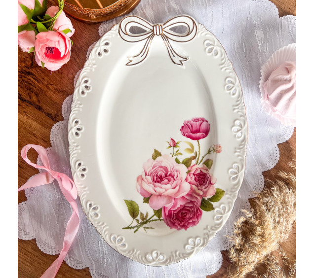 98702 Блюдо овальне 12' Бант (29,4*21см) - фото 1