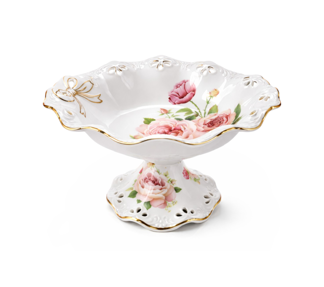 98710/1 Фруктовниця на ніжці 9' Бант (26,4см, в.19см) (без упаковки) - фото