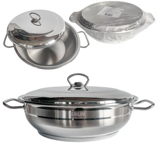 9999-28/1 Сотейник-жаровня 28х12см з нержавіючою стальною кришкою без коробки - фото