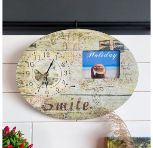 01 11AC025 Годинник настінний з рамкою 40*4,5*30см - фото