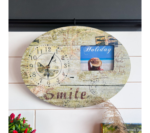 01 11AC025 Годинник настінний з рамкою 40*4,5*30см - фото