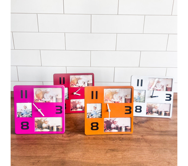 01 EG6412 Годинник Фоторамка Квадрат 21,5*3,5*21,5см - фото