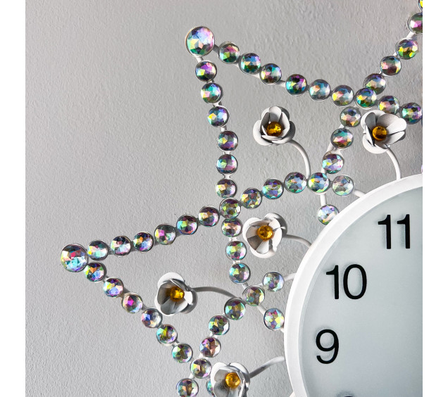 02-228 Годинник мет. настін. з камінням (40*40) - фото 2