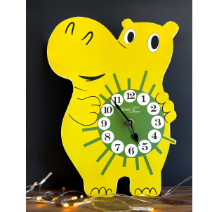 05-204 Годинник настінний Бегемот дитячий МДФ 24,5*4,5*33,5см - фото