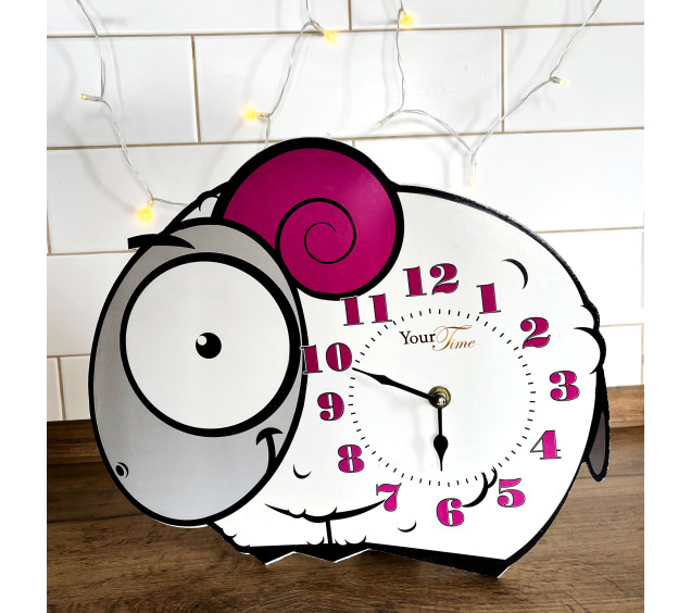 05-217 Годинник настінний Овечка дитячий МДФ 34*4,5*28см - фото
