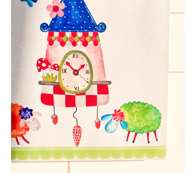 06-111 Годинник настінний Дитячий на полотні Балерина 28*28см - фото 1