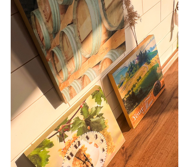 06-304 Годинник настінний на полотні Сонячна Тоскана 30*30см - фото 3