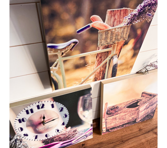 06-306 Годинник настінний на полотні Літній пікнік 30*30см - фото 3