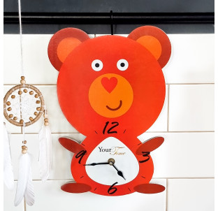 05-211 Годинник настінний Мішутка дитячий МДФ 23*4,5*33см - фото