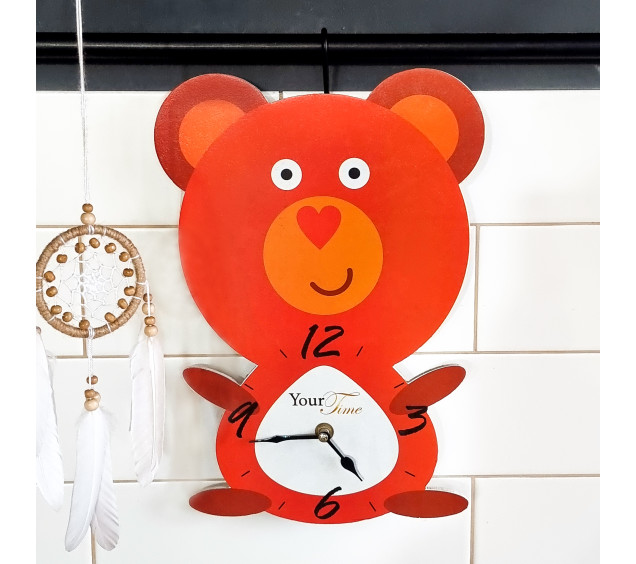 05-211 Годинник настінний Мішутка дитячий МДФ 23*4,5*33см - фото