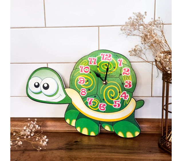 05-219 Годинник настінний Черепаха дитячий МДФ 34*4,5*24см - фото