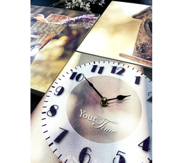 06-306 Годинник настінний на полотні Літній пікнік 30*30см - фото 1