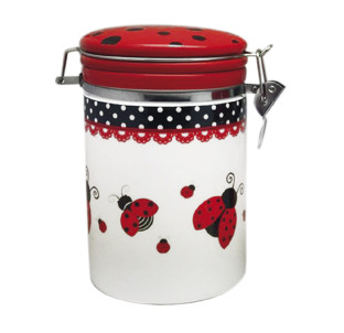 631-17/1 Ємність для сипучих продуктів 900 мл. "Божа корівка" (d-10см, h-16см)(без подарункової  уп) - фото