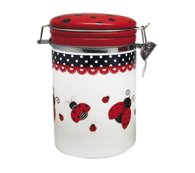 631-17/1 Ємність для сипучих продуктів 900 мл. "Божа корівка" (d-10см, h-16см)(без подарункової  уп) - фото