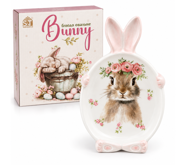 700-40-28 Блюдо овальне "Bunny" (30*18*2см) - фото