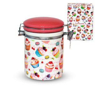 629-9 Ємність для сипучих продуктів 0,75л "Десерт" (d-9,5см, h-11) - фото