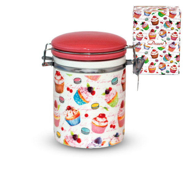 629-9 Ємність для сипучих продуктів 0,75л "Десерт" (d-9,5см, h-11) - фото