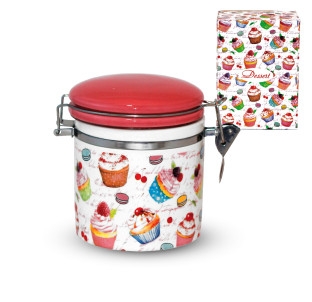 630-9 Ємність для сипучих продуктів 0,5л "Десерт" (h-10см, d-9,5см) - фото