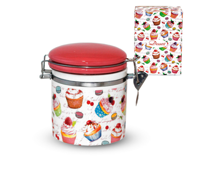 630-9 Ємність для сипучих продуктів 0,5л "Десерт" (h-10см, d-9,5см) - фото