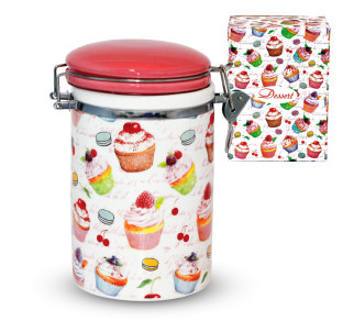 631-9 Ємність для сипучих продуктів 1,2 л. "Десерт" (d-10см, h-16см) - фото