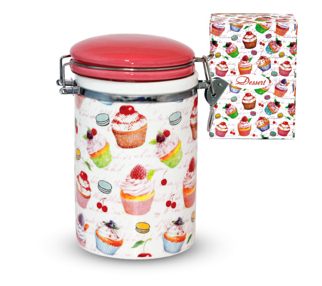 631-9 Ємність для сипучих продуктів 1,2 л. "Десерт" (d-10см, h-16см) - фото