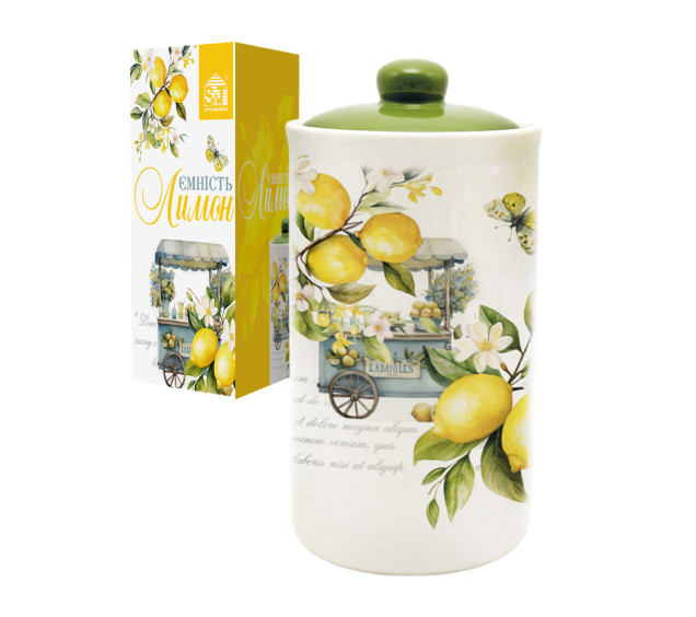 700-10-22 Ємність для сипучих продуктів 850 мл "Лимони" - фото