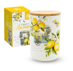 700-14-22 Ємність для сипучих продуктів 850 мл "Лимони" - фото