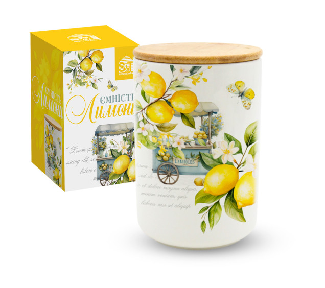 700-14-22 Ємність для сипучих продуктів 850 мл "Лимони" - фото