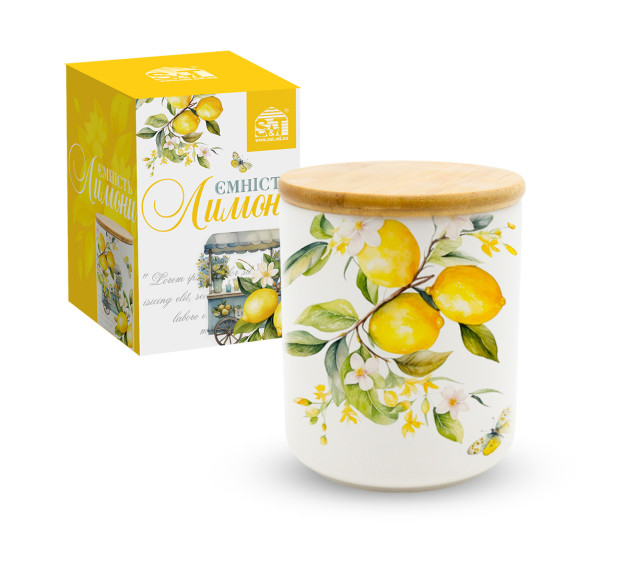 700-15-22 Ємність для сипучих продуктів 600 мл "Лимони" - фото