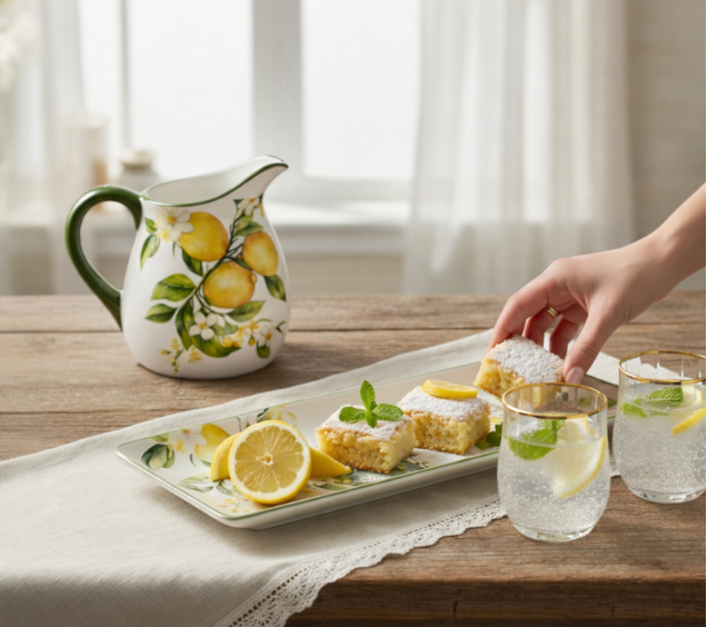 700-19-22 Блюдо прямокутне 28*12*3см "Лимони" - фото 1