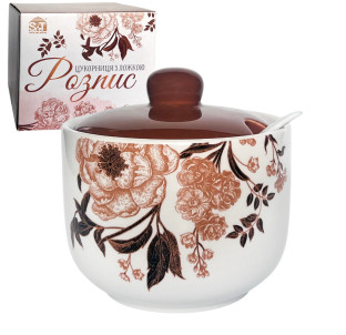 700-03-19 Цукорниця з ложкою "Розпис" 500мл - фото