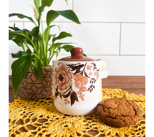 700-04-19 Банка для меду з дерев\'яною ложкою "Розпис" 400 мл - фото 1