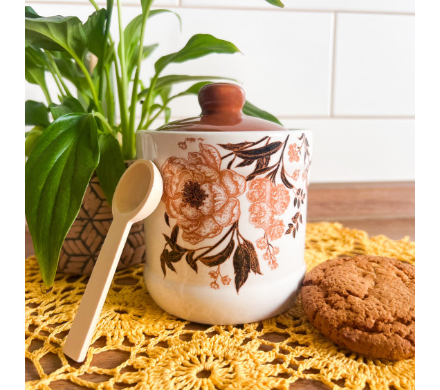 700-04-19 Банка для меду з дерев\'яною ложкою "Розпис" 400 мл - фото 2