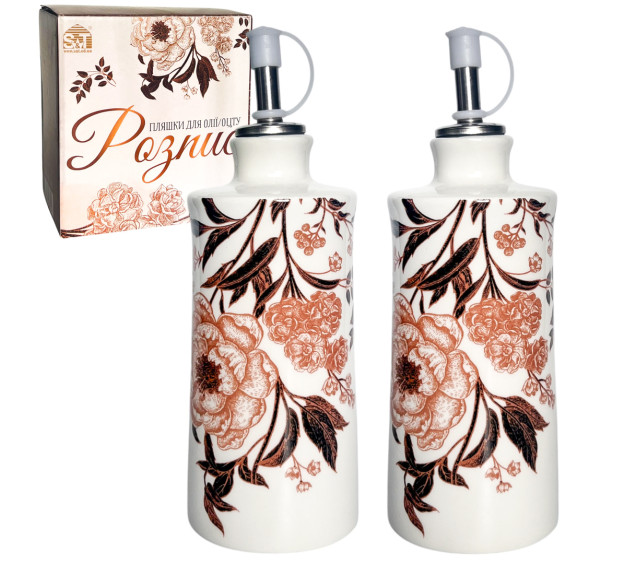 700-07-19 Набір 2пр пляшки для олії/оцту "Розпис 300мл - фото