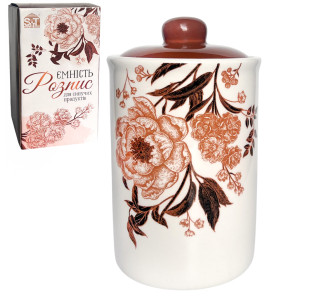 700-10-19 Ємність для сипучих продуктів "Розпис" 900 мл - фото