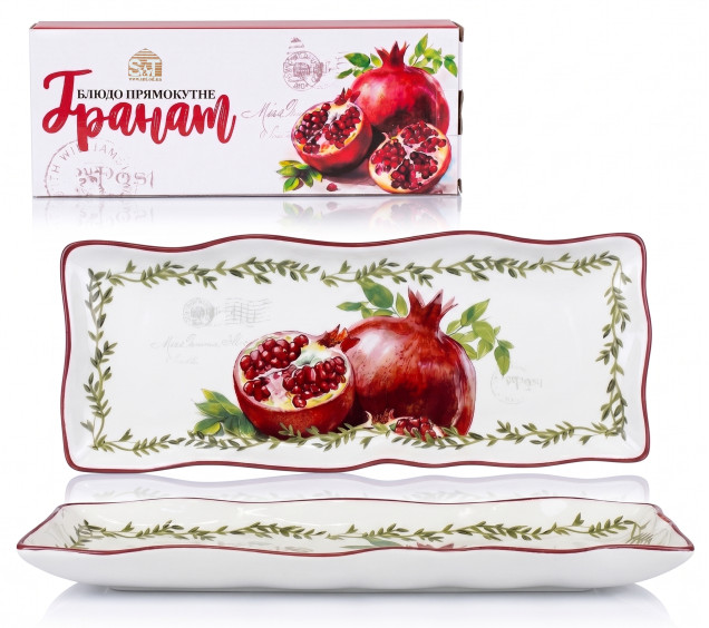 700-22-24 Блюдо прямокутне "Гранат" 23*13*3см - фото