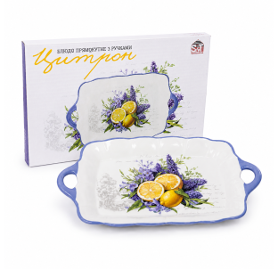 700-24-26 Блюдо прямокутне з ручками "Цитрон" 23*14*2 см - фото