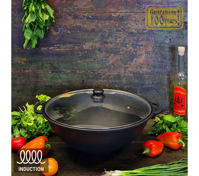 V12С3 Казан узбецький 12л зі скляною кришкою - фото 1