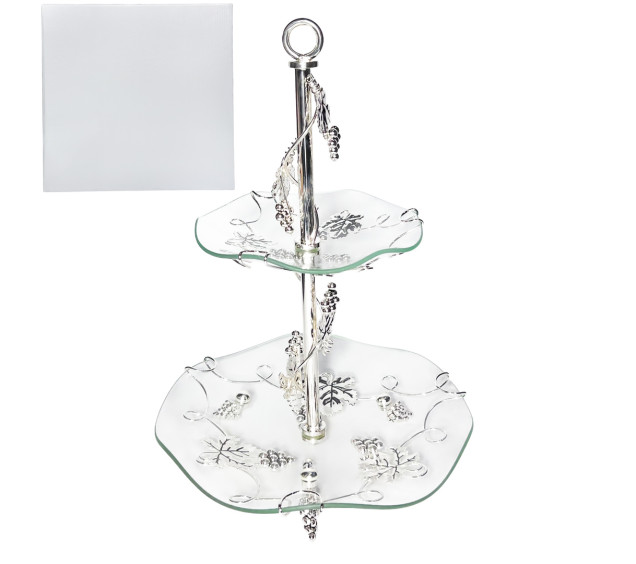 37211 Цукерниця 2х-яр. декор Виноград (d-28, d-18.5, h-40) - фото