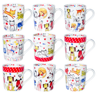 040-01-81 Чашка Кошенята і цуценята фарби 280мл - фото