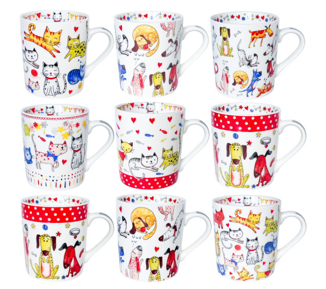 040-01-81 Чашка Кошенята і цуценята фарби 280мл - фото