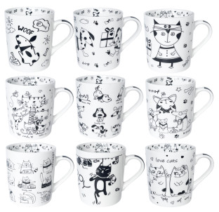 040-01-82 Чашка Кошенята і цуценята ескіз 280мл - фото