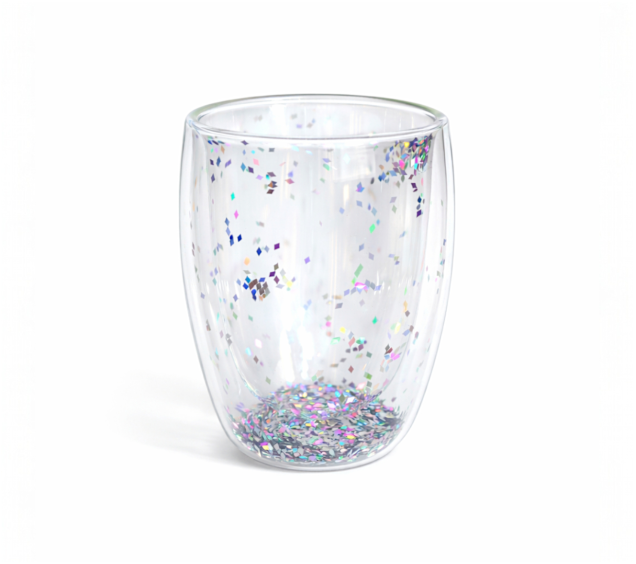 201-35 Стакан з подвійною стінкою 350мл Срібна зірка - фото