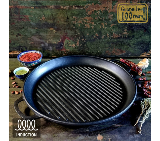 340-40Gr Жаровня гриль чавунна 34*4 см - фото