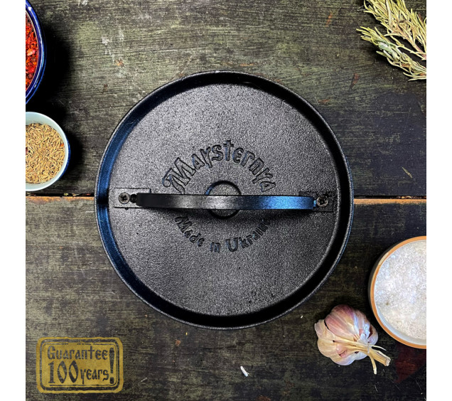 MS210 Прес-гриль 20см/3,3 кг чавунний круглий - фото