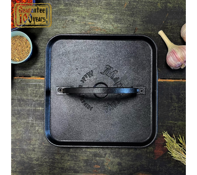 MS220 Прес-гриль 21см/3,5 кг чавунний квадратний - фото