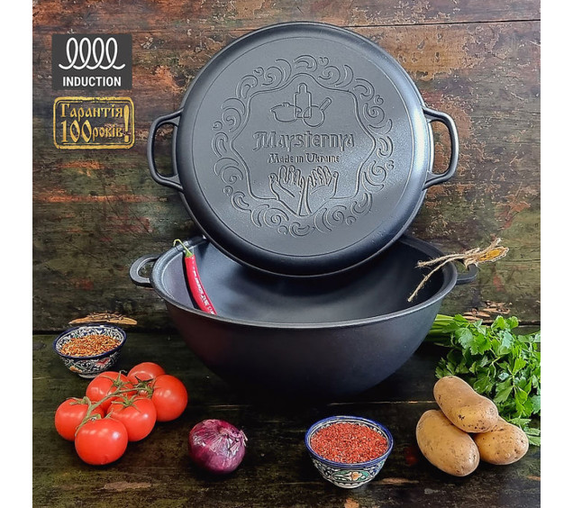 V15CP Казан узбецький 15л з кришкою-сковородою - фото