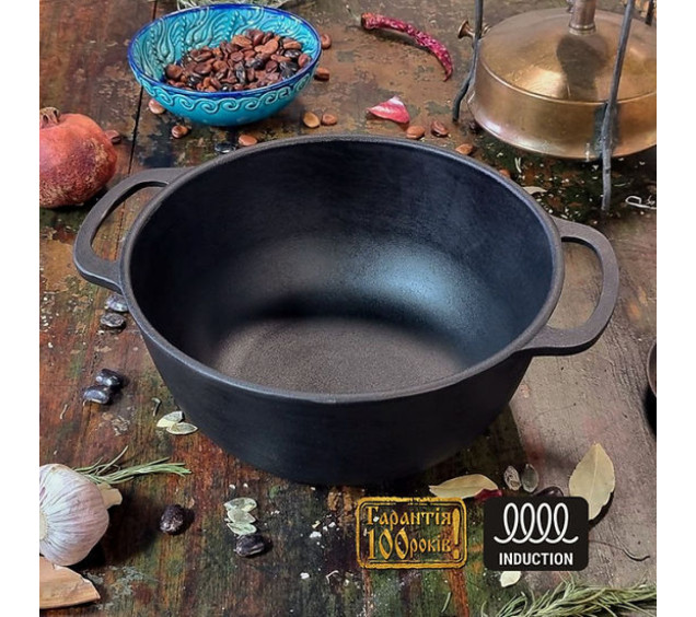 V4CP Котелок чавунний 4 л з  кришкою-сковородою - фото 4