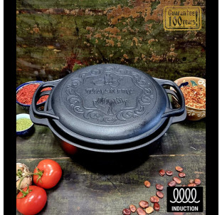 V4CP Котелок чавунний 4 л з  кришкою-сковородою - фото