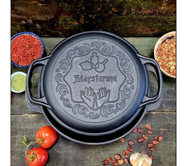 V4CP Котелок чавунний 4 л з  кришкою-сковородою - фото 1